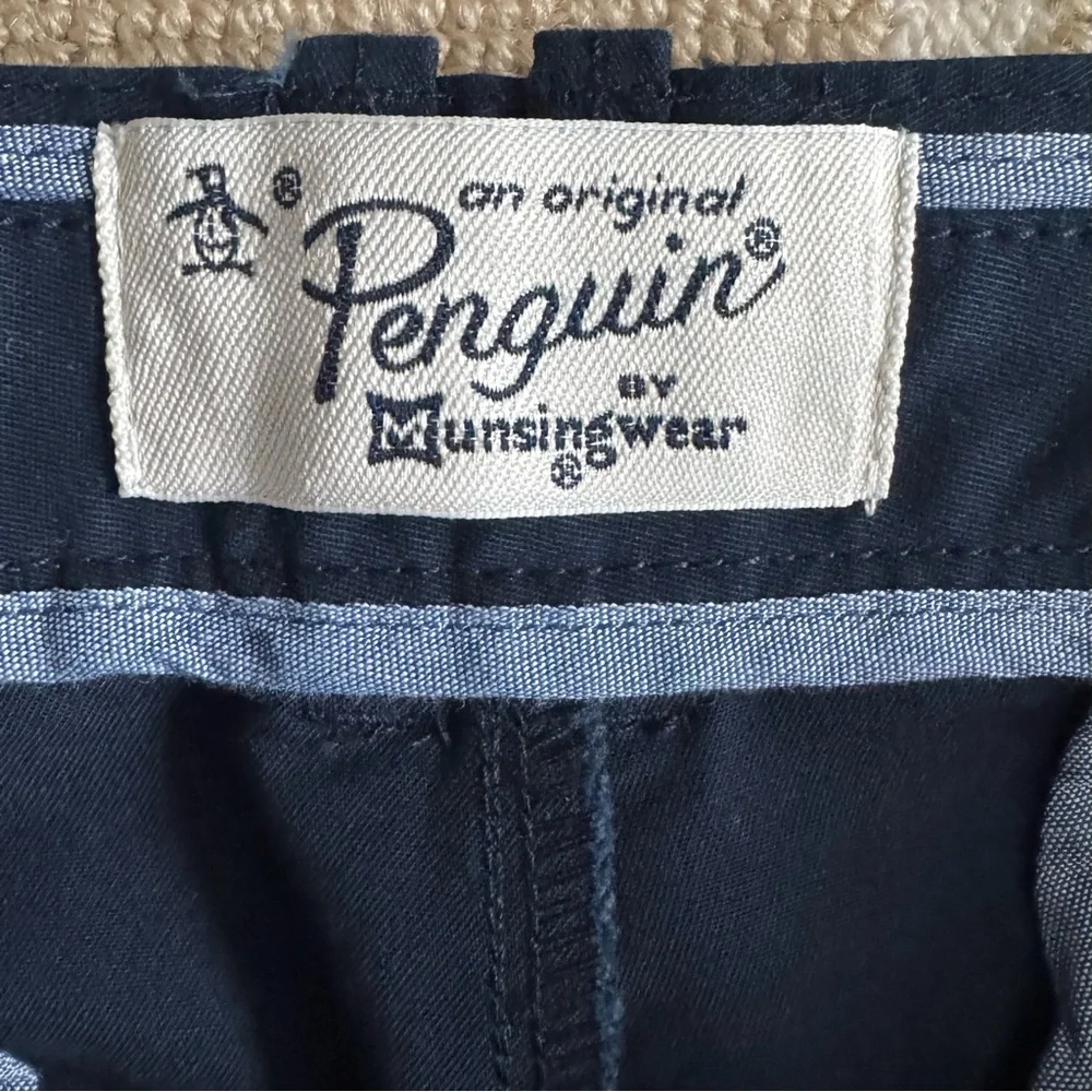 Original Penguin P55 Stretch Slim Fit Pants Business Casual Navy Blue 34x32